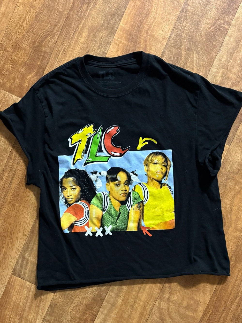 TLC 1992 retro-style graphic crew neck t-shirt upscaled Black size Medium